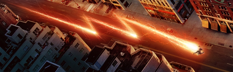 illuminated, superhero, water, transportation, architecture, the city, motion, orange color, street, The CW, nature, flash, built structure, panoramic