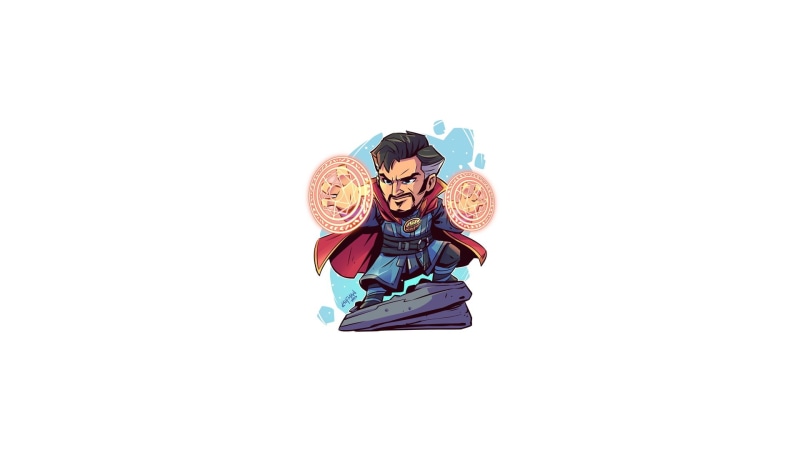 white background, simple background, Dr. Strange, 1080P, artwork