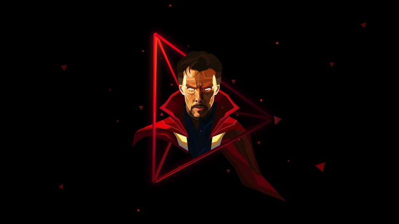 Minimal, Doctor Strange, 2K, Marvel Comics, Dr Stephen Strange, Dark, HD, Artwork, Black