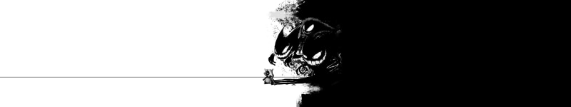Draw, Dessin, Cauchemard, white, screen, monitor, Blanc, 5K, Laveur, Raton, Nightmare, black, triple, Noir, fear, Peur, Racoon