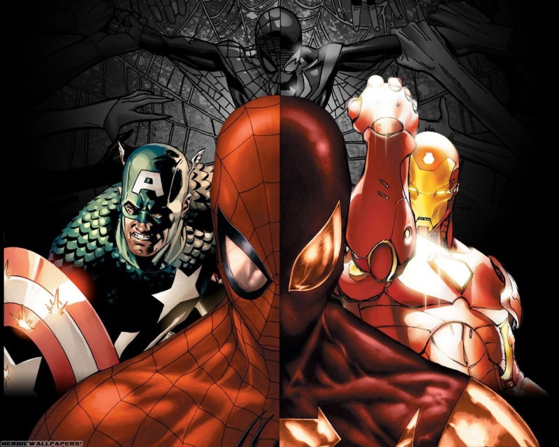 creativity, Spider-Man, movies, red, spirituality, female likeness, 720P, Captain America, representation, close-up, indoors, pattern, Iron Man, art and craft