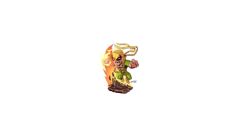 Marvel Super Heroes, superhero, Marvel Comics, Marvel Heroes, minimalism, MCU, Derek Laufman, 4K, Marvel Cinematic Universe, chibi, Iron Fist