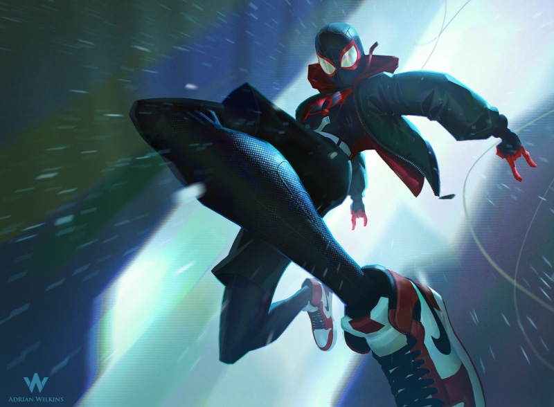 Marvel Cinematic Universe, 1080P, animation, digital, comic art, Miles Morales, Spider-Man, MCU