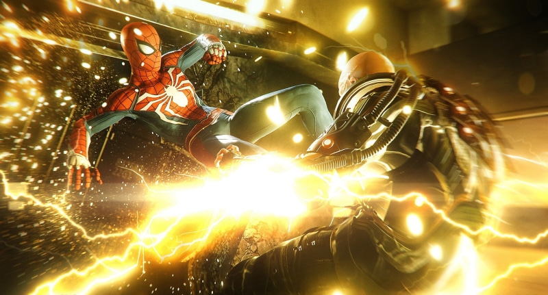 indoors, adult, headwear, glowing, competition, motion, night, protection, people, Spider-Man (2018), sport, 720P, low angle view, helmet, blurred motion