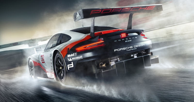 racecar, Porsche 911 RSR, smoke - physical structure, driving, Racing, determination, professional sport, motion, auto racing, transportation, motor vehicle