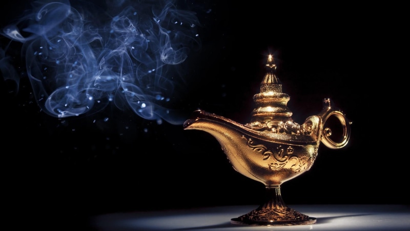 aladdin, studio shot, magical, lamp, close-up, drink, smoke, copy space, darkness, oil lamp, indoors, fairytale, black background, genie lamp, smoking issues