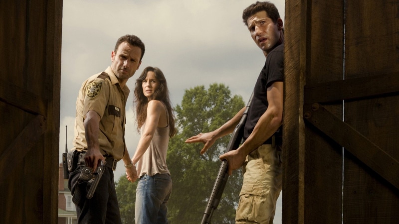 young adult, casual clothing, outdoors, three quarter length, clothing, women, hairstyle, emotion, mid adult men, young women, Andrew Lincoln, Rick Grimes