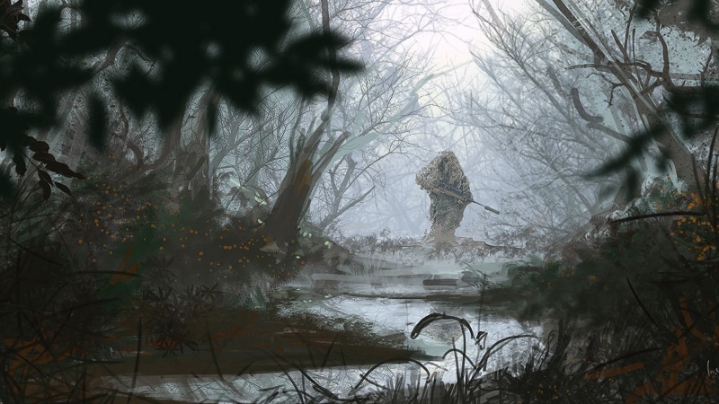 cold temperature, 1080P, scenics - nature, winter, suppressors, tranquility, water, plant, sniper rifle, green, outdoors, forest, no people, beauty in nature