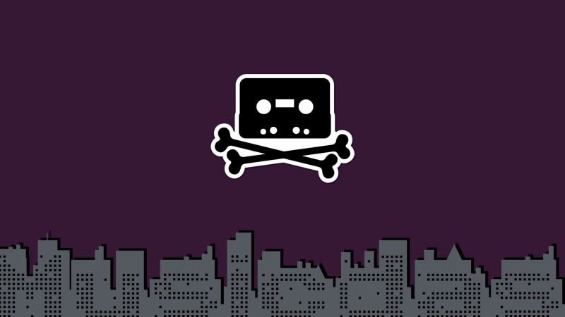 street music, piracy, audio cassete, purple background, 1080P
