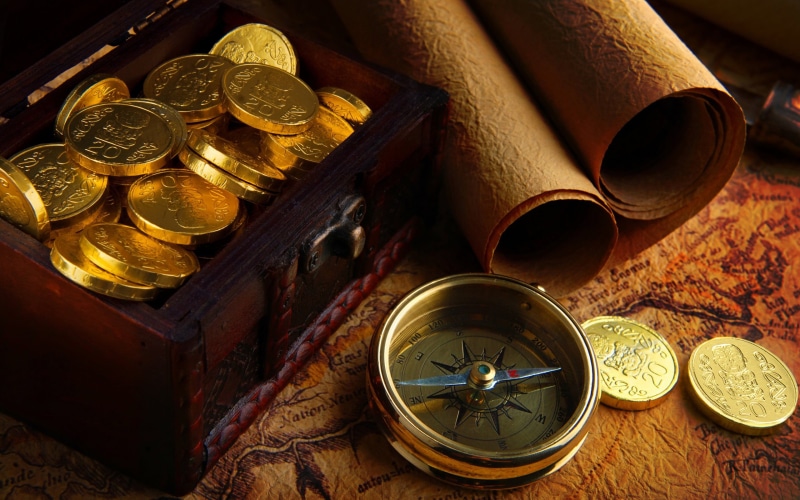 close-up, pocket watch, finance, 2K, map, gold colored, still life, indoors, no people, navigational compass, guidance, currency, compass, coin, history