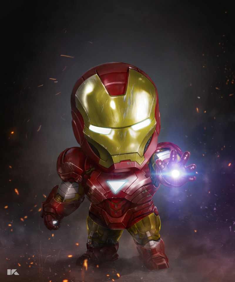 Marvel Comics, Chibi, HD, Iron Man, 2K, Fan art