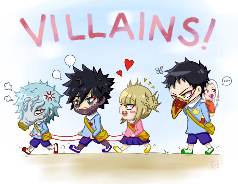 My Hero Academia, Kai Chisaki, 2K, Dabi (Boku No Hero Academia), Chibi, Anime, Overhaul (My Hero Academia), Eri (My Hero Academia), Tomura Shigaraki, Himiko