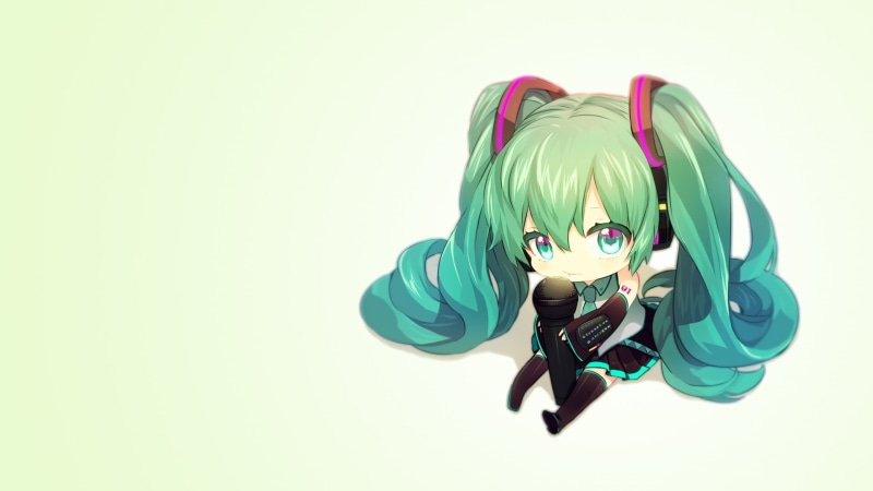 studio shot, one person, front view, Vocaloid, cut out, unrecognizable person, anime, lifestyles, chibi, anime girls, Hatsune Miku, representation, copy space