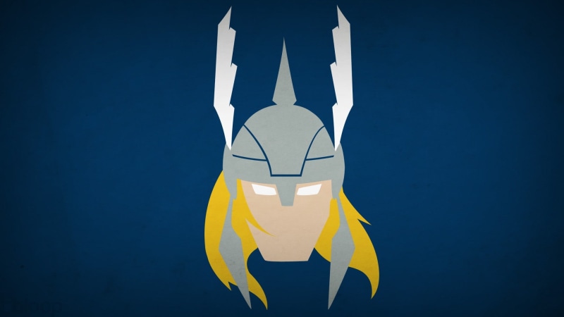 yellow, simple background, flag, minimalism, hero, helmet, water, studio shot, marvel, superhero, transportation, blue, indoors, Thor, blue background