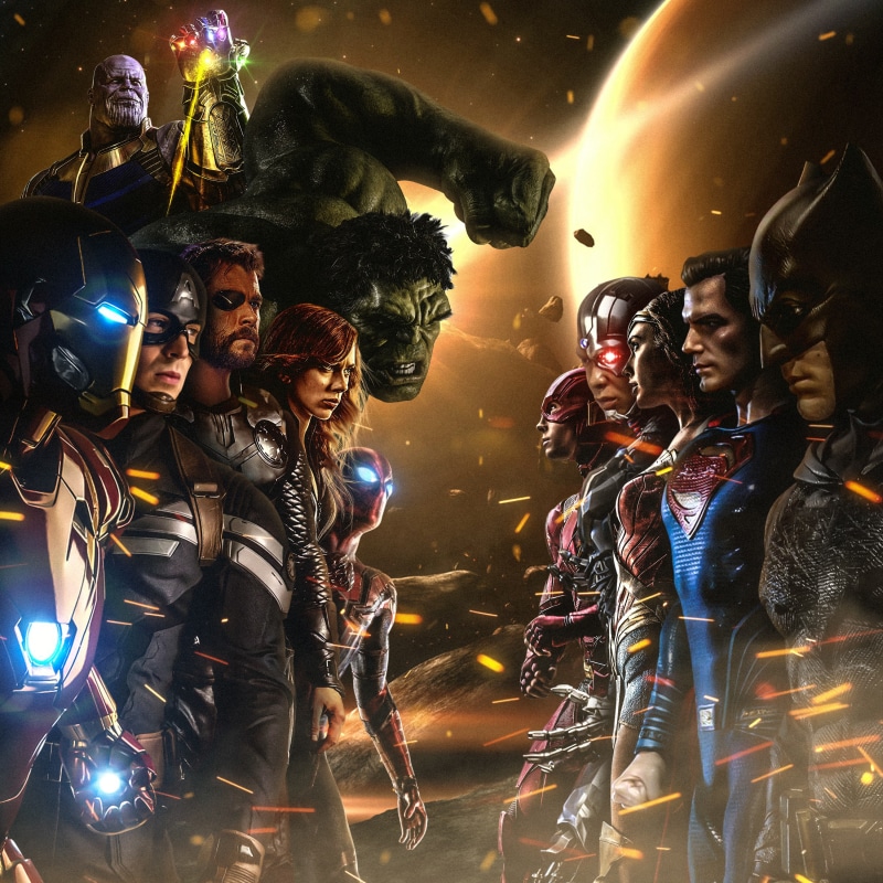 Superman, Iron Man, 2K, Captain America, Thor, Spider-Man, HD, DC Super Heroes, Black Widow, Batman, Flash, Wonder Woman, Thanos, Marvel Super Heroes