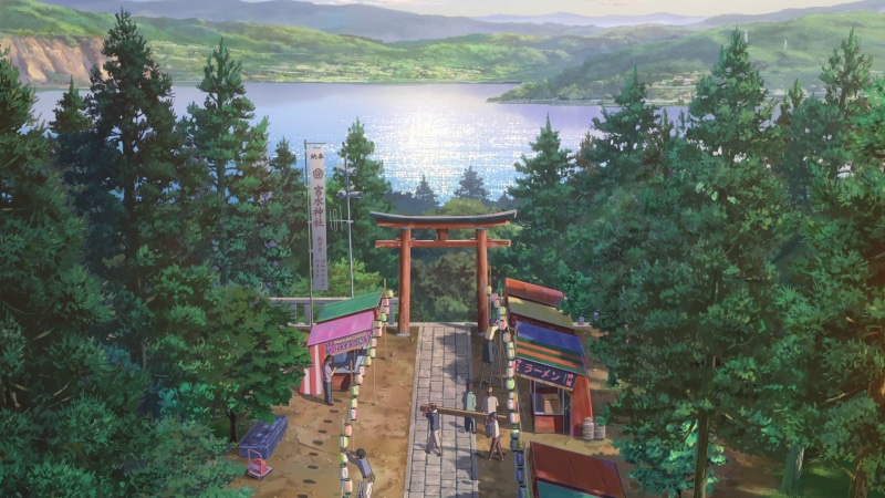 Mountain, Festival, Lake, Anime, Your Name., 1080P, Kimi No Na Wa., Nature, Tree