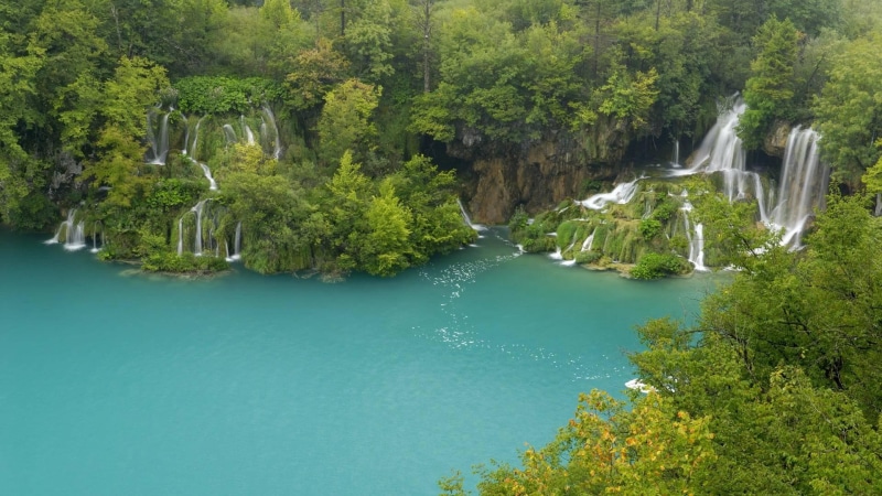 falls, daylight, croatia, national, nature, lakes, tree, water, park, 3d and abstract, plitvice, 1080P, flowing, waterfall, lake