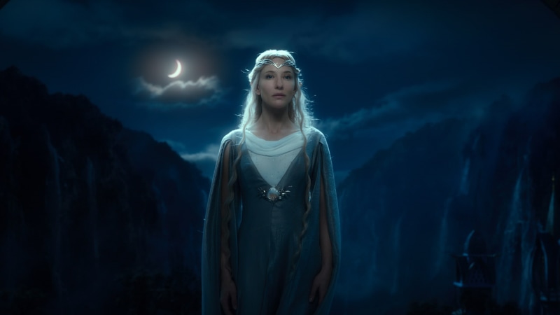 hobbit, white, rings, movies, elf, cate, piece, gray, 1080P, hd, shirt, lord, s, long, night, women, galadriel, blanchett, the, moon, sleeved, dress