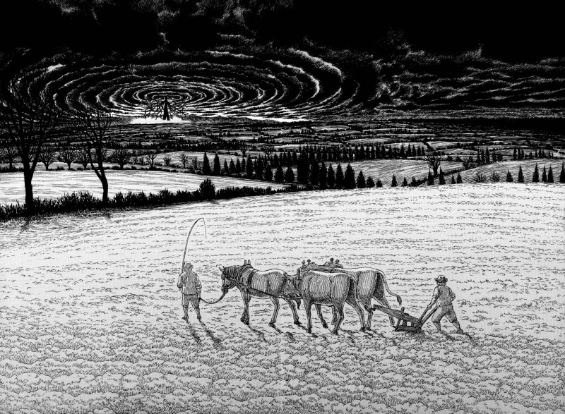 5K, Berserk, sky, Kentaro Miura, monochrome