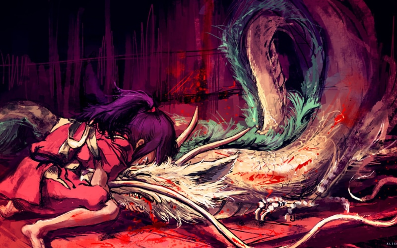 fantasy, fire - Natural Phenomenon, no people, dragon, colors, art, food, illustration, Spirited Away, textile, chaos, Haku, multi Colored, painted Image
