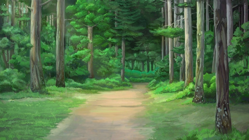 1080P, forest clearing trees artwork everlasting summer