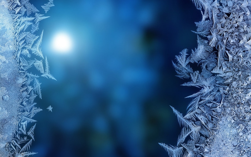 frost, 1080P, cold, blue, blurred, ice