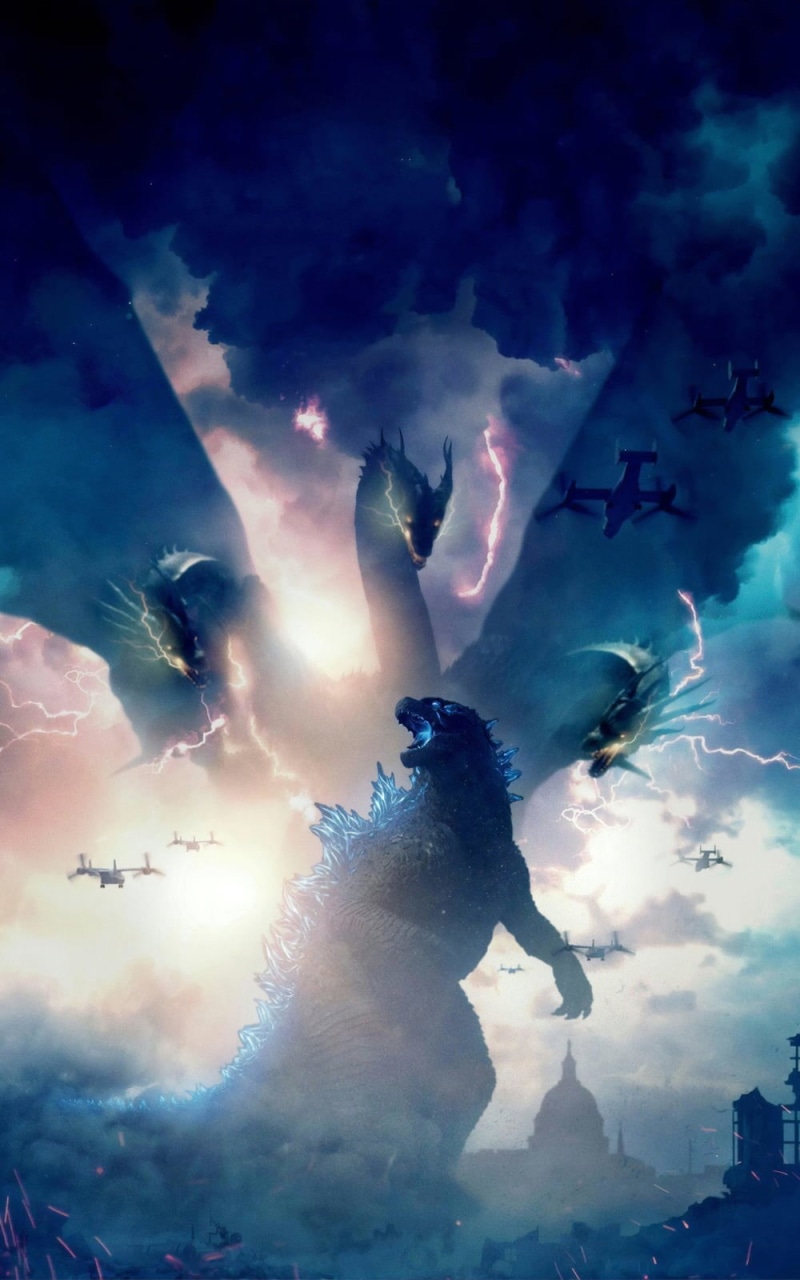 720P, King Ghidorah, kaiju, Godzilla, Godzilla: King of the Monsters, artwork, movies