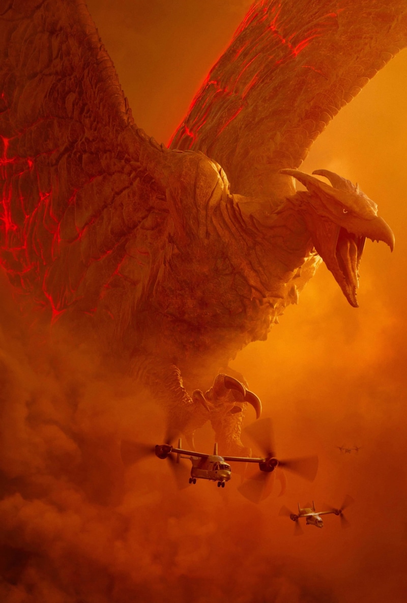 creature, movie poster, kaiju, Godzilla: King of the Monsters, movies, 2K, clouds
