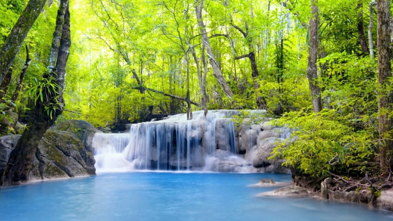 water, thailand, non-urban scene, national park, chute, waterfall, nature, long exposure, flowing, flowing water, plant, motion, land, erawan national park