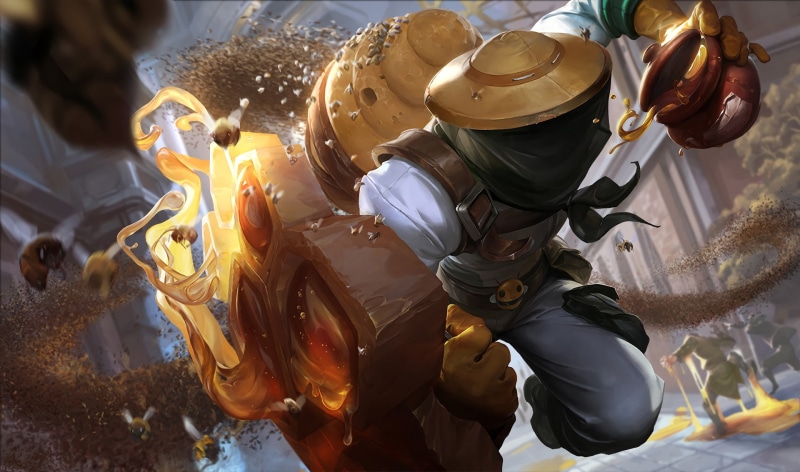 Splash, The beekeeper, Cell, Beekeeper, LoL, Artwork, 1080P, Bees, League of Legends, Singed, Honey