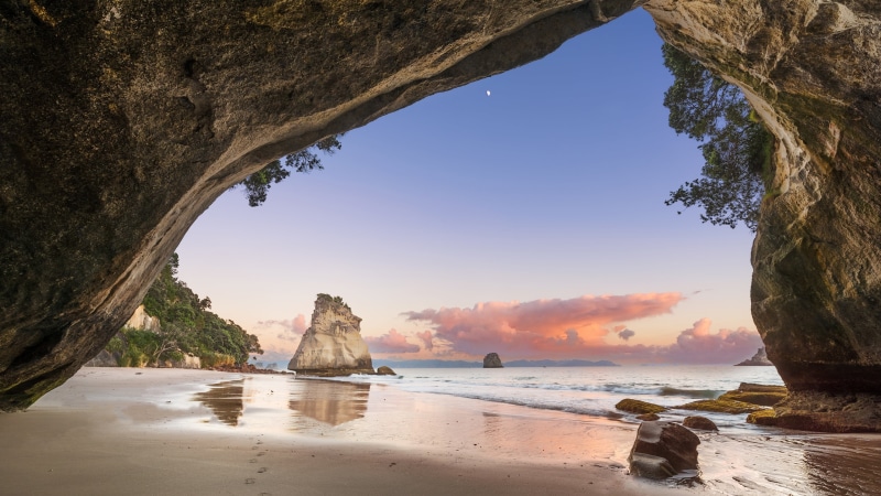 headland, marine reserve, coromandel peninsula, no people, scenics - nature, water, eroded, tranquil scene, horizon over water, rock - object, beauty in nature