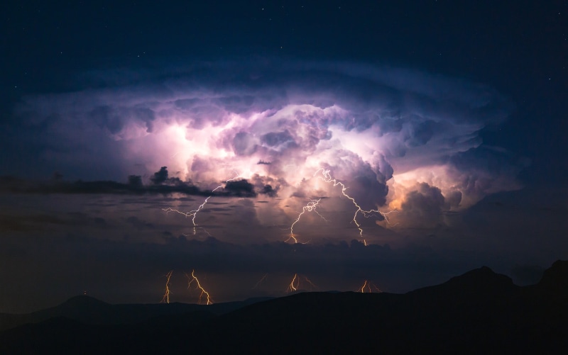 storm, no people, sky, landscape, mountains, sign, thunderstorm, storm cloud, ominous, power, cloud - sky, clouds, night, dramatic sky, forked lightning