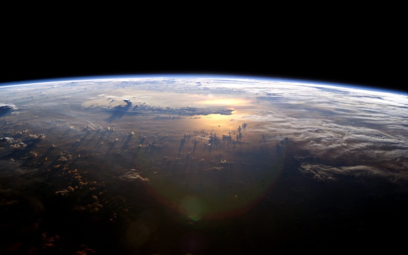 orbiting, Earth, planet earth, cloud - sky, illustration, planet - space, sky, copy space, clouds, horizon, physical geography, space art, no people, urban skyline