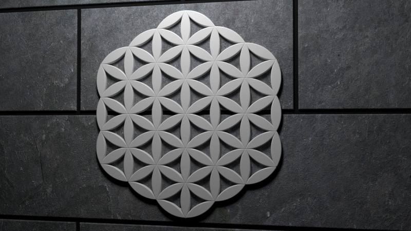 metal, black color, high angle view, life, textured, geometry, ornate, geometric shape, gray, architecture, flooring, concrete, 1080P, flower, built structure