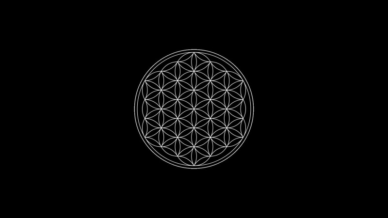 close-up, night, indoors, dark, no people, metal, Flower of Life, circle, cut out, minimalism, symbols, white, still life, design, pattern, technology