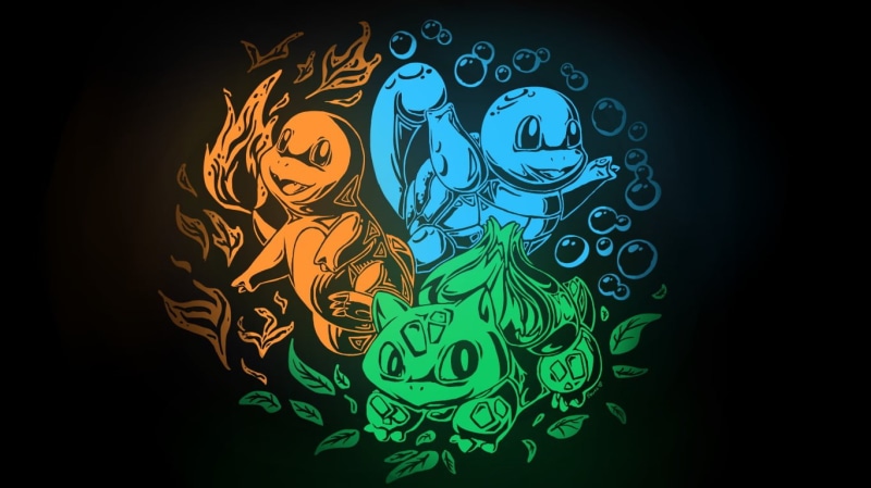 floral pattern, green color, pokemon, ornate, art and craft, blue, Pokémon, dark, indoors, no people, black background, lighting equipment, studio shot