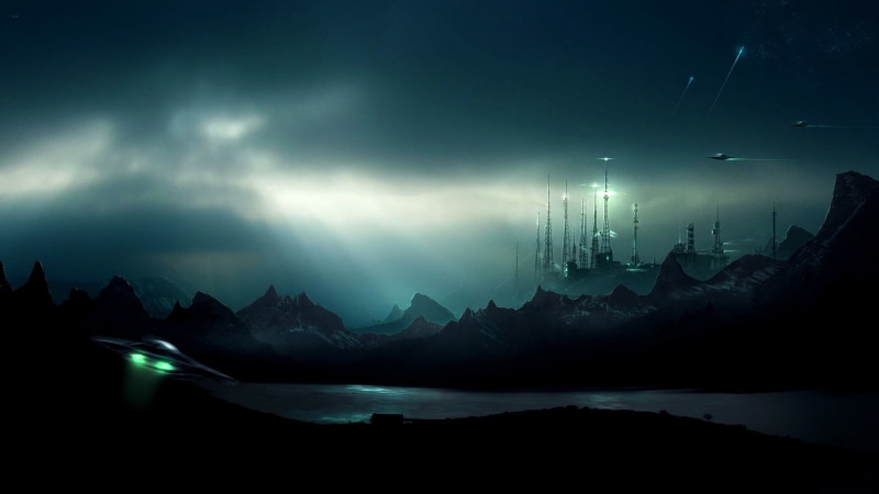 air, body, science fiction, 1080P, travel destinations, artwork, digital art, space, scenics - nature, night, tranquility, craft, futuristic