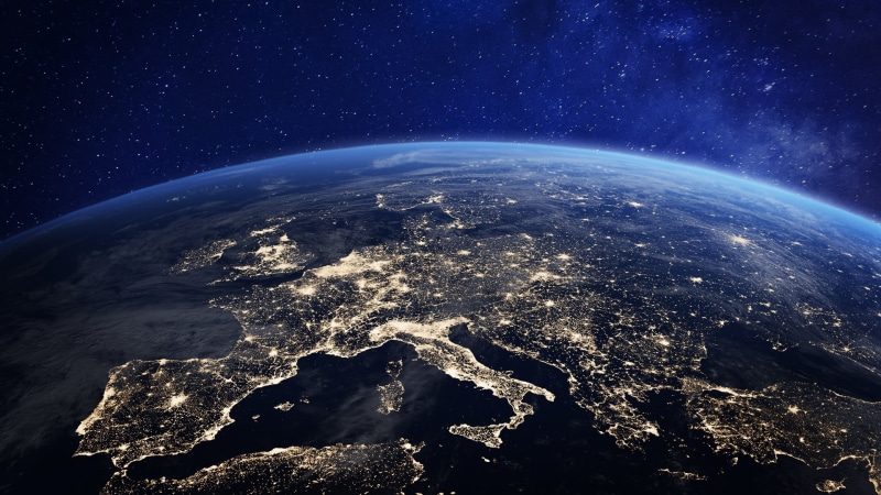 planet earth, 1080P, lights, Europe