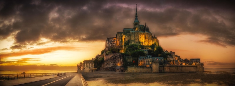 normandy, city, sky, castle, spirituality, dusk, cloud - sky, travel, landmark, europe, tour, travel destinations, historic, building exterior, nature