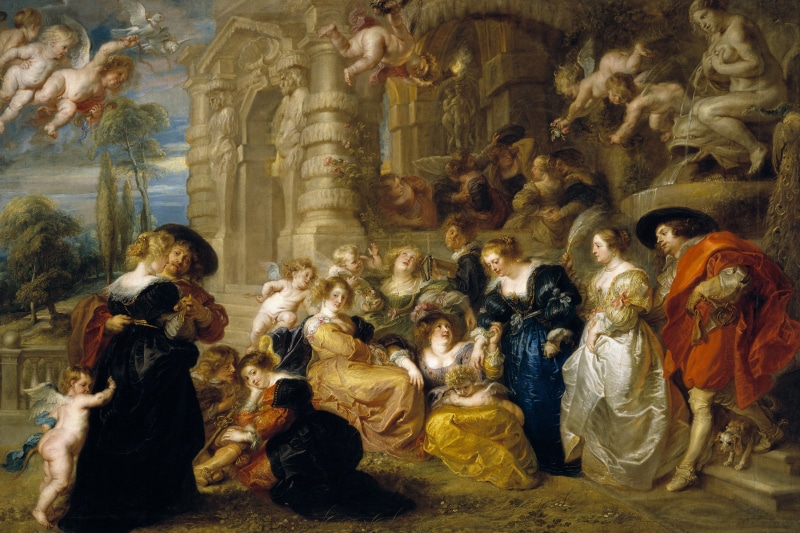 The Garden Of Love, Pieter Paul Rubens, 2K, people, picture, genre, Peter Paul Rubens