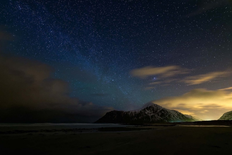 galaxy, sky, lights, Arctic, space, nature, water, power in nature, mountain, space and astronomy, scenics - nature, landscape, 1080P, clouds, mountains