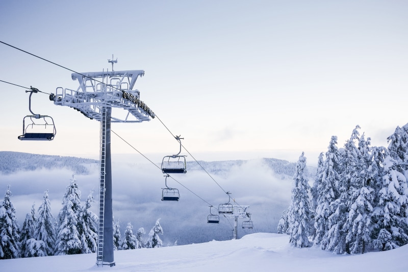 snow, mountain, cold temperature, cold, scenery, fog, bright, nature, ski slope, empty, chair, white color, Day, outdoors, tranquil scene, white, no people