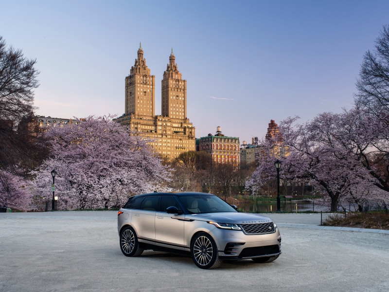 nature, built structure, mode of transportation, 2018 cars, day, building, cherry blossom, tree, motor vehicle, history, transportation, range rover velar