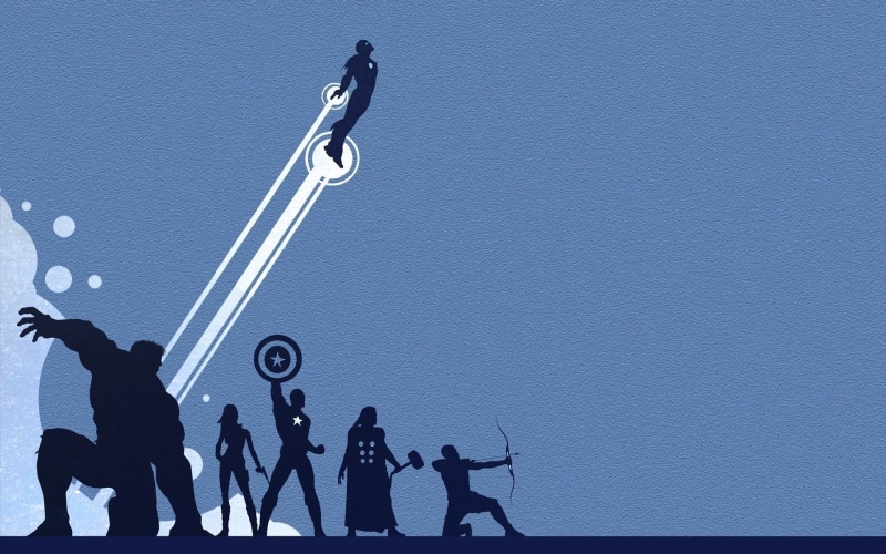 The Avengers, Iron Man, day, water, group of people, outdoors, Thor, Black Widow, Hulk, real people, silhouette, group, crowd, clear sky, transportation