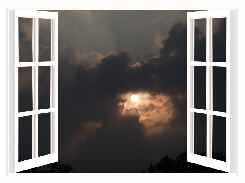 wooden, no people, moon, moon night, night, digital composite, night sky, window, outdoors, window frame, cloud - sky, mystical, sky, white, house, mood