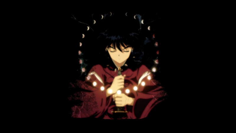 Moon, art, x, Black, swords, human, anime, hd, inuyasha, 1080P