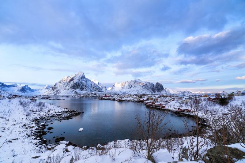 Lofoten, mountain, nature, mountain Peak, snow, ice, sky, european Alps, mountains, outdoors, winter, scenics, snowcap, daytime, 5K, landscape