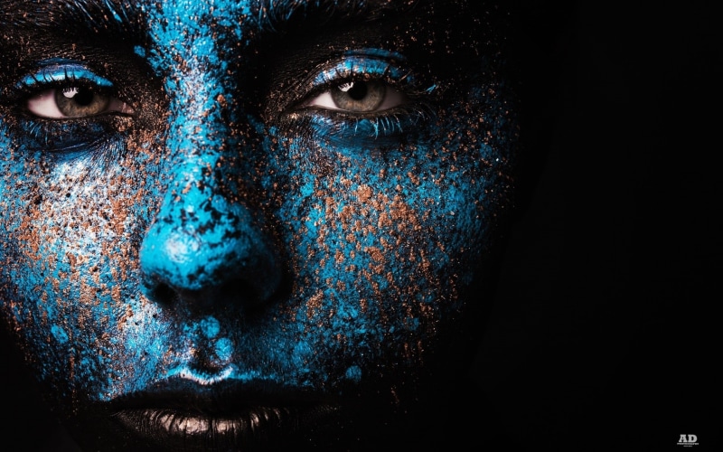 model, face, makeup, women, body paint, 1080P