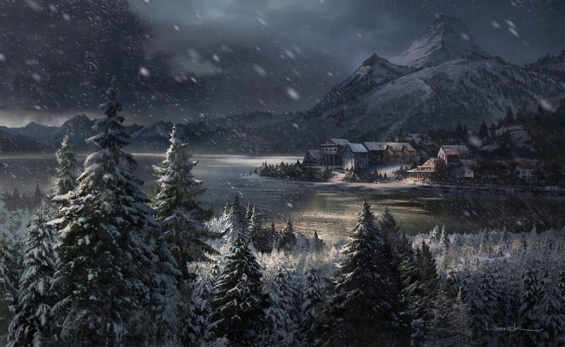 beauty in nature, snow, plant, cloud - sky, 720P, environment, apocalyptic, coniferous tree, cold temperature, tranquility, scenics - nature, winter, outdoors