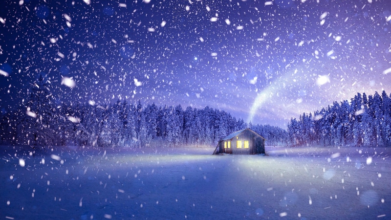 scenics - nature, nature, environment, snowing, mode of transportation, blizzard, extreme weather, illuminated, night, sky, freezing, no people, plant